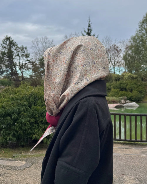 Capuche Imperméable Réversible - poudré & fleuri