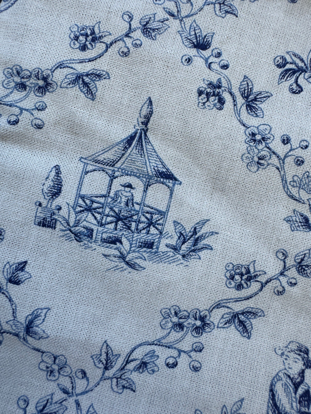 Housse ordinateur - toile de jouy