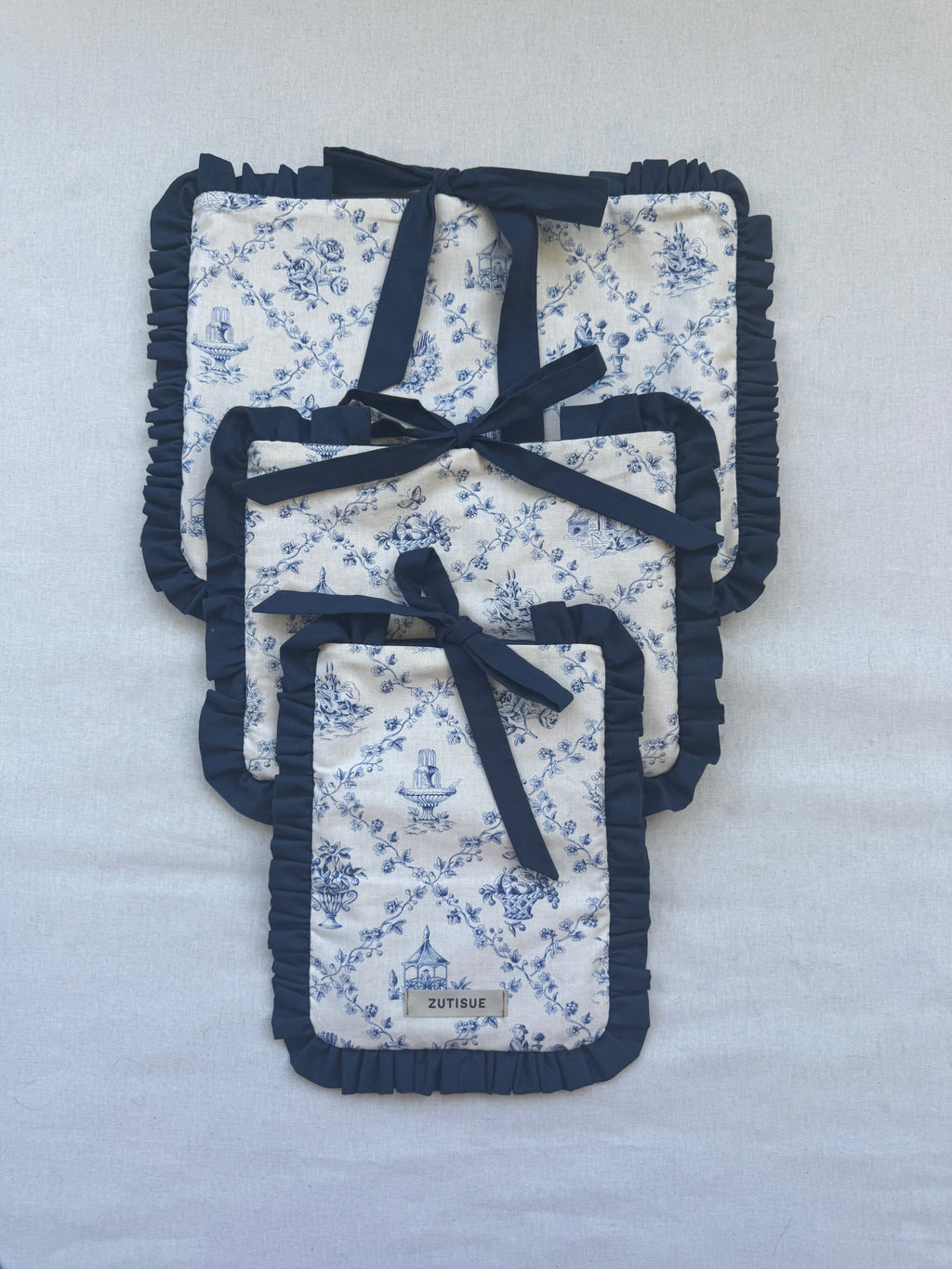Housse ordinateur - toile de jouy